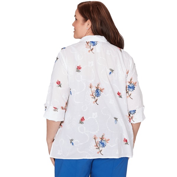 Plus Size Alfred Dunner The Royal Treatment Floral Button Blouse