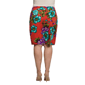 Plus Size 24/7 Comfort Apparel Slim Floral Pencil Skirt - image 3
