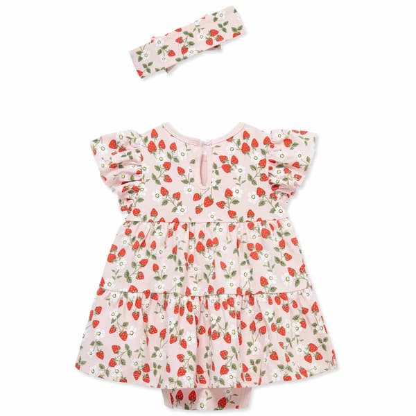 Baby Girl (3-12M) Little Me Strawberry Print Dress W/ Headband