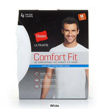 Mens Hanes® Ultimate® 4pk. Comfort Fit Crew Neck Undershirt - Boscov's