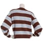 Juniors Pink Rose Stripe Drop Shoulder Button Front Cardigan - image 3