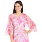 Petite R&M Richards 3/4 Sleeve Floral Ruffle Trim Shift Dress - image 2