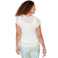 Petite Hearts of Palm Aqua Fresh Honeycomb Mesh Blouse - image 2