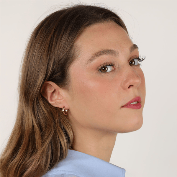 Brilliant Grown 18kt. Gold-Plated Lab-Grown Diamond Hoop Earrings