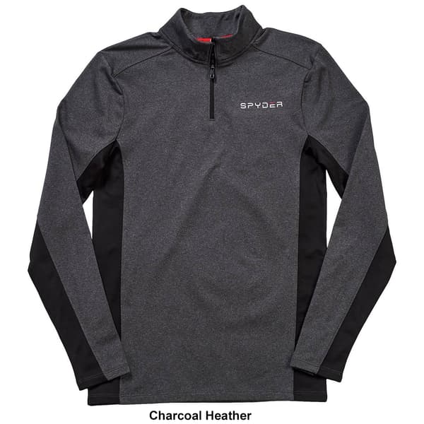 Mens Spyder Long Sleeve 1/4 Zip Color Block Jersey Tee