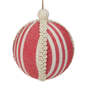 Northlight 4.75in. Red & White Striped Ball Christmas Ornament - image 1