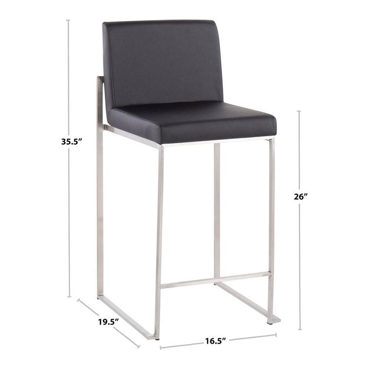 LumiSource Fuji Contemporary High Back Counter Stools - Set of 2