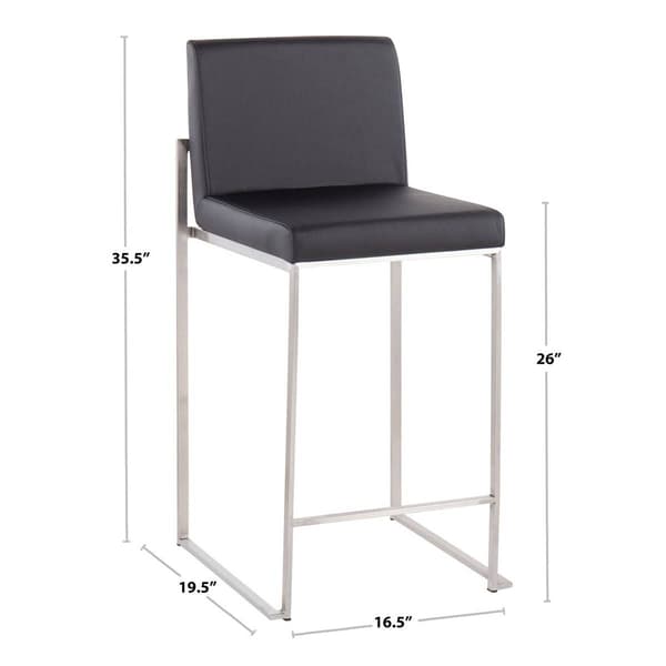 LumiSource Fuji Contemporary High Back Counter Stools - Set of 2