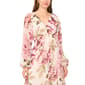 Womens MSK Long Sleeve V Neck Floral Chiffon Midi Dress - image 4