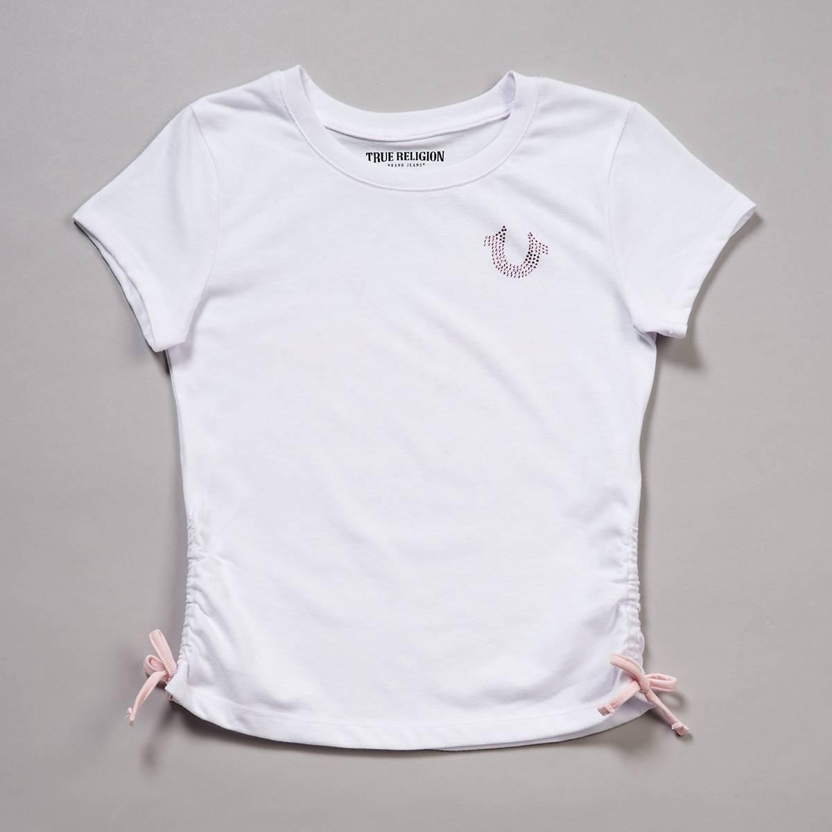 Girls (7-16) True Religion Short Sleeve Side Cinched Logo Tee