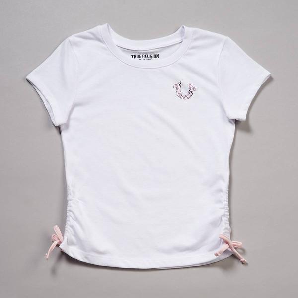 Girls (7-16) True Religion Short Sleeve Side Cinched Logo Tee