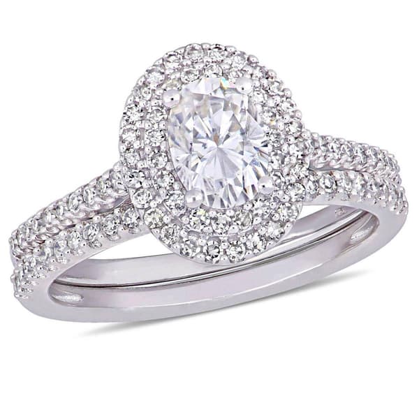 Diamond Classics&#40;tm&#41; 14kt. Round Cut Halo Bridal Ring Set