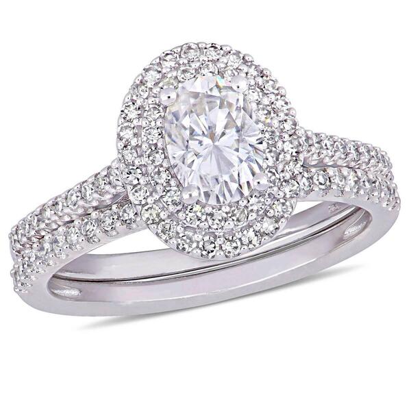 Diamond Classics&#40;tm&#41; 14kt. Round Cut Halo Bridal Ring Set - image 