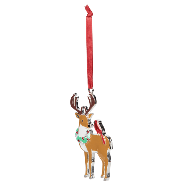 Northlight Reindeer with Cardinal & Wreath Christmas Ornament