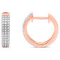 Diamond Classics(tm) Rose Gold 1/4ctw. Diamond 3-Row Hoop Earrings - image 1