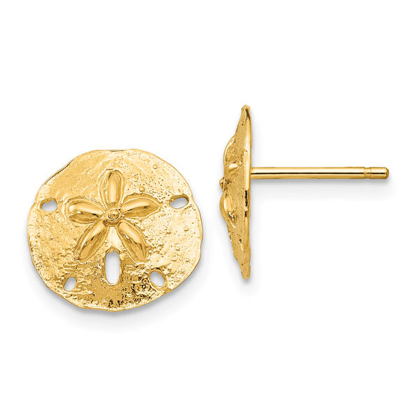 Gold Classics&#40;tm&#41; 14kt. Sand Dollar Stud Earrings - image 