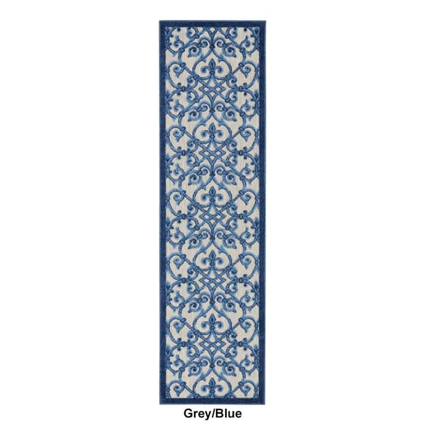 Nourison Aloha Scroll Contemporary Indoor/Outdoor Runner