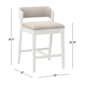 HH2 Home Dresden White Fabric Counter Height Stool - image 6