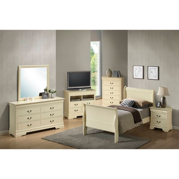 Passion Furniture Louis Philippe Sleigh Bed - Twin