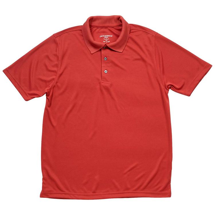 Mens Cross & Winsor® Golf Solid Grid Polo