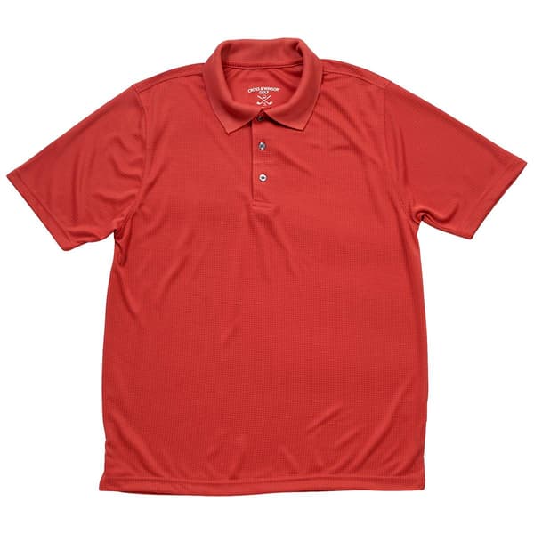 Mens Cross & Winsor&#174; Golf Solid Grid Polo