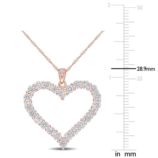 Sterling Silver 18kt. Rose Gold Dew Moissanite Pendant