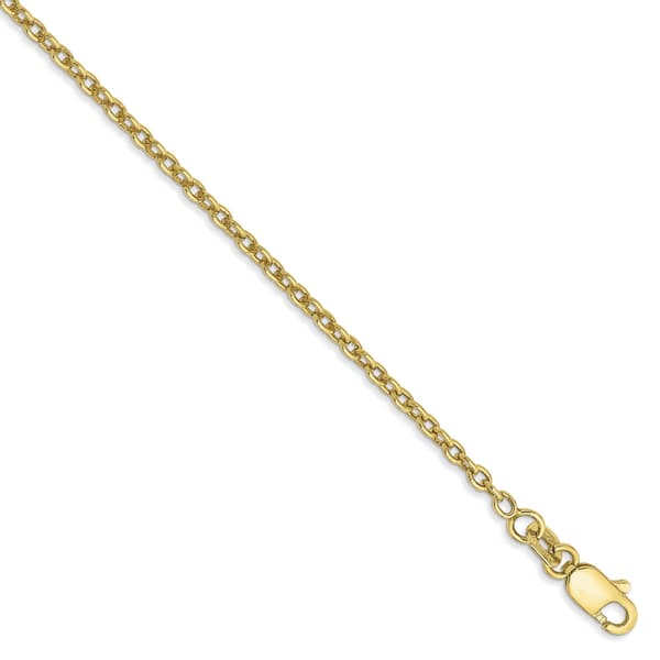 Gold Classics&#40;tm&#41; 10kt. 2mm 10in. Solid Cable Chain Anklet