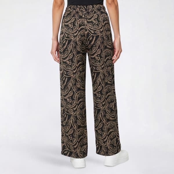 Petite Robert Louis Silky Tab & Button Abstract Wide Leg Pants