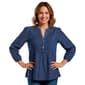 Womens Nautica Pintuck Popover Chambray Woven Blouse - image 1