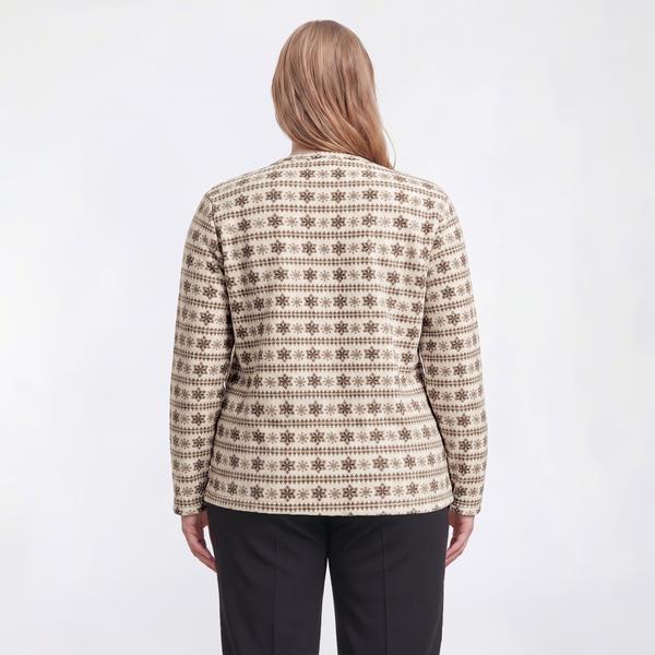 Plus Size Hasting & Smith Long Sleeve Snowflake Fleece Sweater