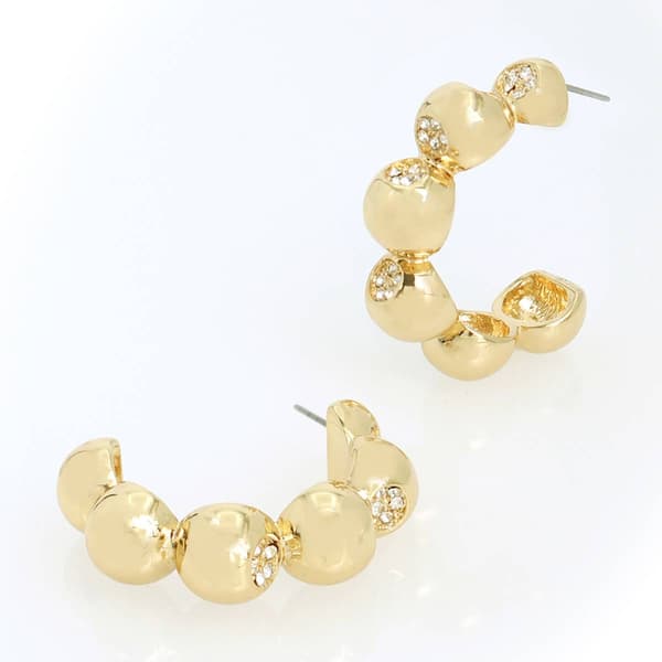 Steve Madden Crystal Pave Bubble Hoop Earrings