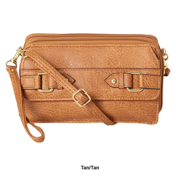 Womens Bueno Buckle Flap Elephant Pebble Wallet On a String