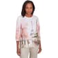 Womens Alfred Dunner Coming Up Roses Paris Scene Knit Top - image 1
