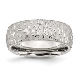 Mens Gentlemen's Classics(tm) Textured Stainless Steel 8mm Band