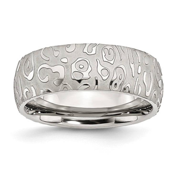 Mens Gentlemen's Classics(tm) Textured Stainless Steel 8mm Band