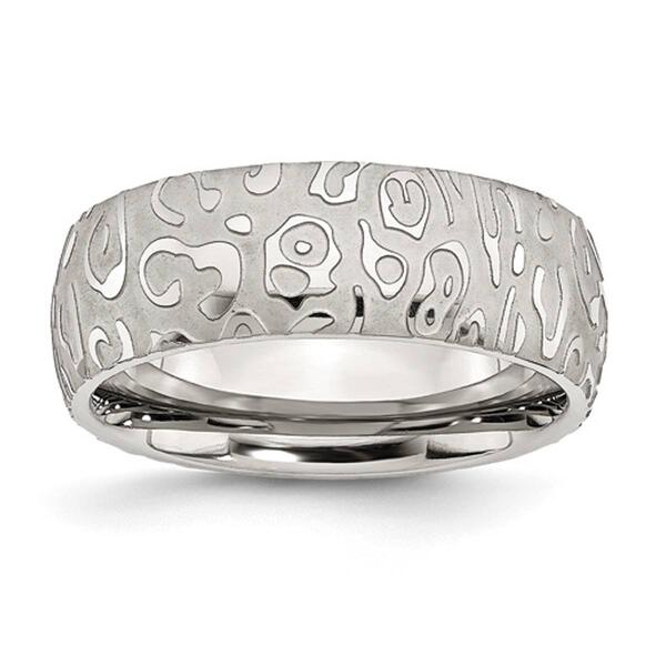 Mens Gentlemen's Classics&#40;tm&#41; Textured Stainless Steel 8mm Band - image 