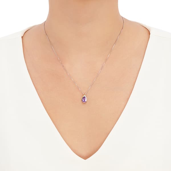 Gemstone Classics™ Sterling Amethyst/White Topaz Pendant