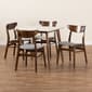 Baxton Studio Paras Light Grey/Walnut Brown Wood 5pc. Dining Set - image 8