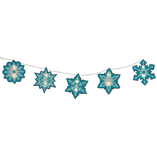 Impact 4.5ft. Blue & White Snowflake Christmas Light Garland - image 