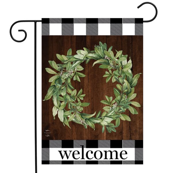 Briarwood Lane Farmhouse Wreath Welcome Garden Flag - image 