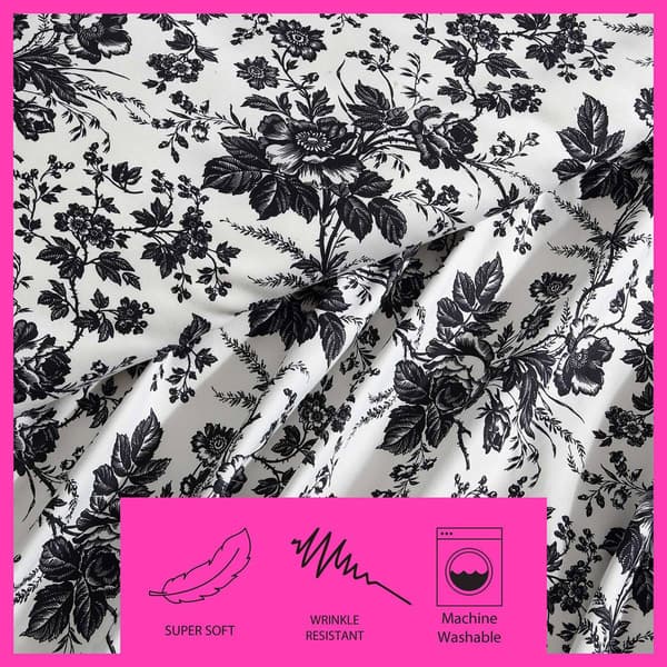 Betsey Johnson Betseys Toile Microfiber Duvet Cover Set