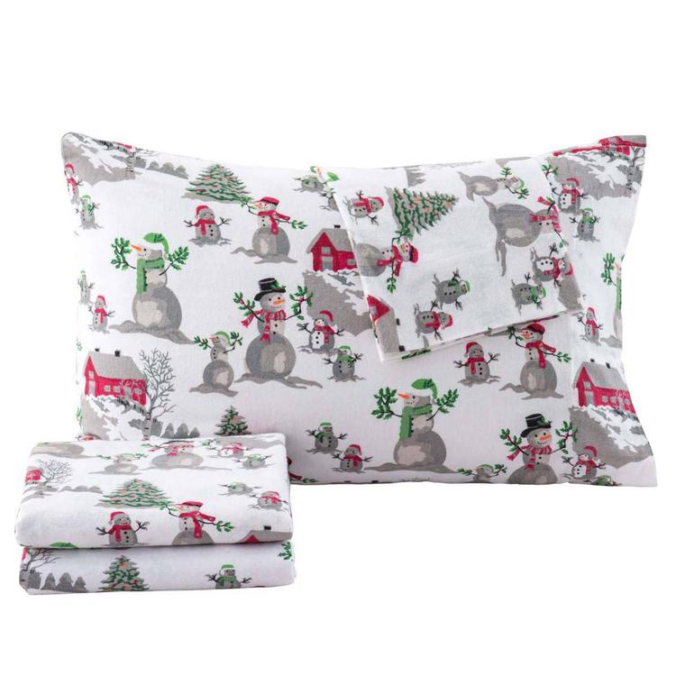 Freshfolds Cotton Winter Wonderland 4pc. Flannel Sheet Set