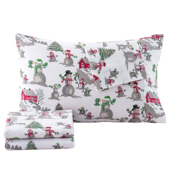 Freshfolds Cotton Winter Wonderland 4pc. Flannel Sheet Set