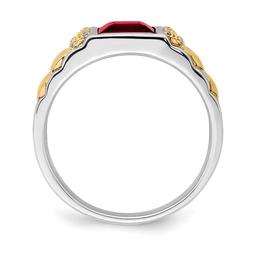 Mens Gentlemen’s Classics™ 14kt. Two Tone Ruby & Diamond Ring