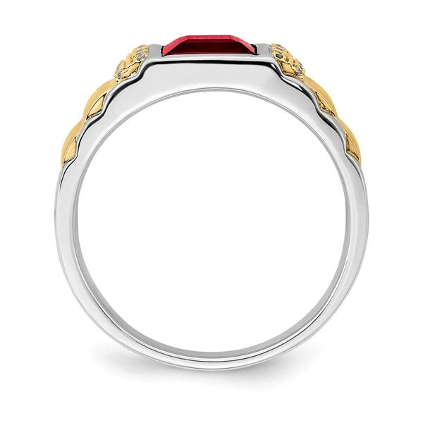 Mens Gentlemen’s Classics™ 14kt. Two Tone Ruby & Diamond Ring