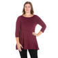 Plus Size 24/7 Comfort Apparel Ruched Sleeve Swing Tunic Top - image 1