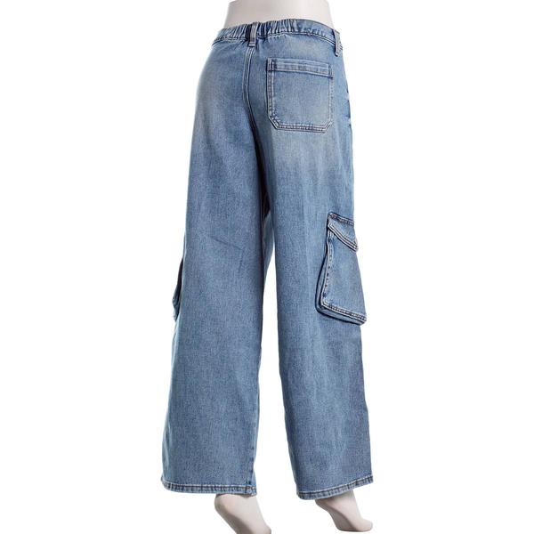 Juniors Celebrity Pink Mid Rise Wide Leg Cargo Jeans