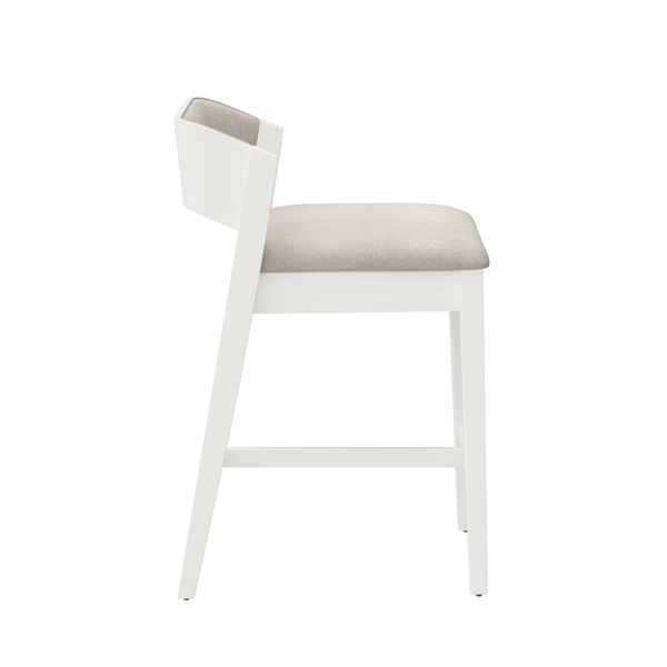 HH2 Home Dresden White Fabric Counter Height Stool