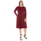 Plus Size 24/7 Comfort Apparel Long Sleeve Midi Fit & Flare Dress - image 11