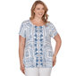 Women''s Ruby Rd. French Riviera Bandana Print Knit Tee - image 1